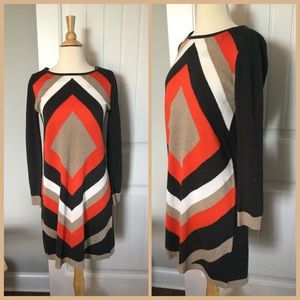 J. Howard Diamond Pattern Sweater Dress